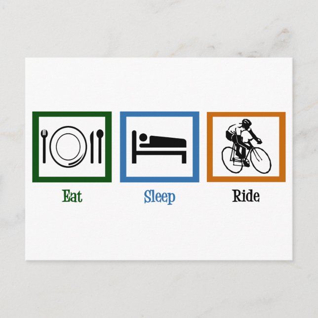 Postal Eat Sleep Ride (Ciclistas) (Anverso)