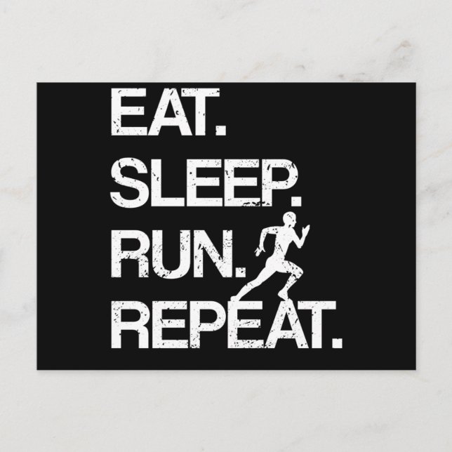 Postal Eat Sleep Run Repeat Marathon Runner Jogging Sport (Anverso)