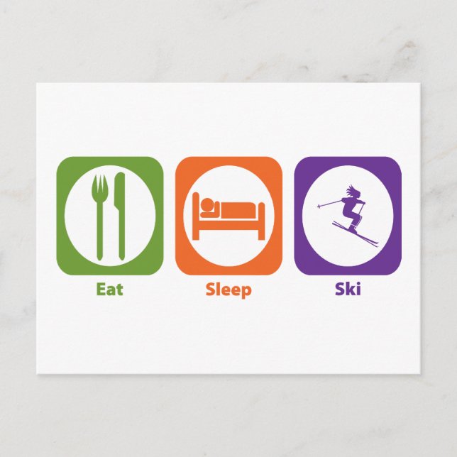 Postal Eat Sleep Ski (Anverso)
