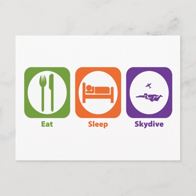 Postal Eat Sleep Skydive (Anverso)