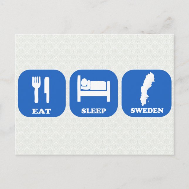 Postal Eat Sleep Sweden (Anverso)