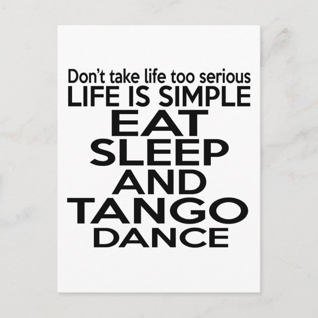 POSTAL EAT SLEEP TANGO (Anverso)