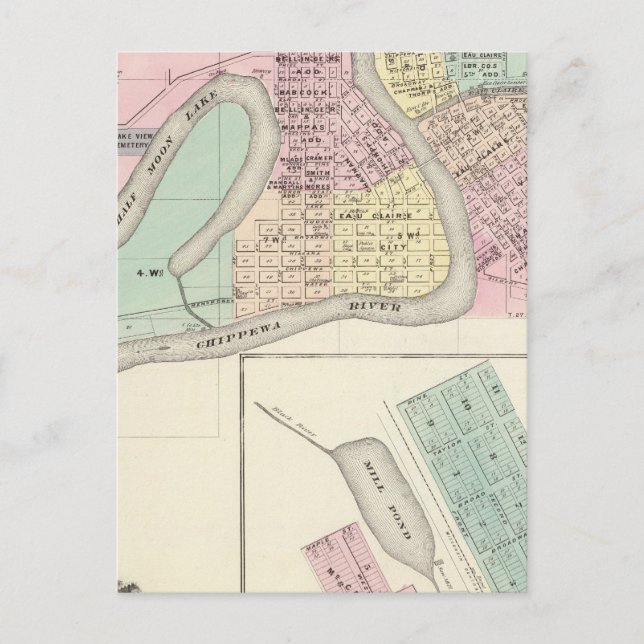 Postal Eau Claire y Medford (Anverso)