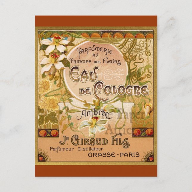 Postal Eau De Cologne Ambree (Anverso)