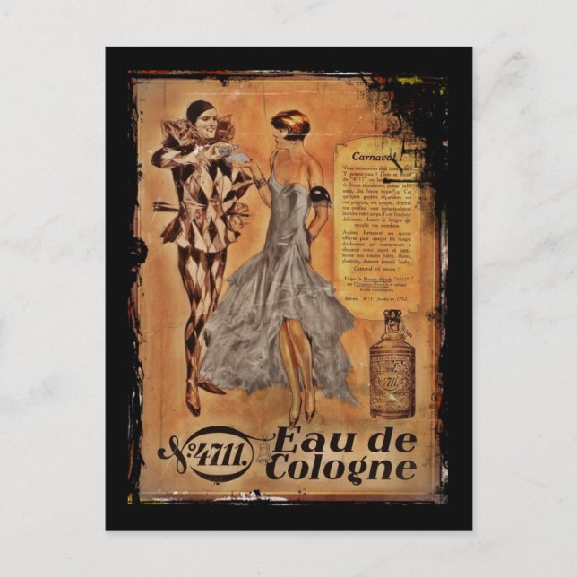 Postal Eau de Colonia Harlequin y Flapper (Anverso)
