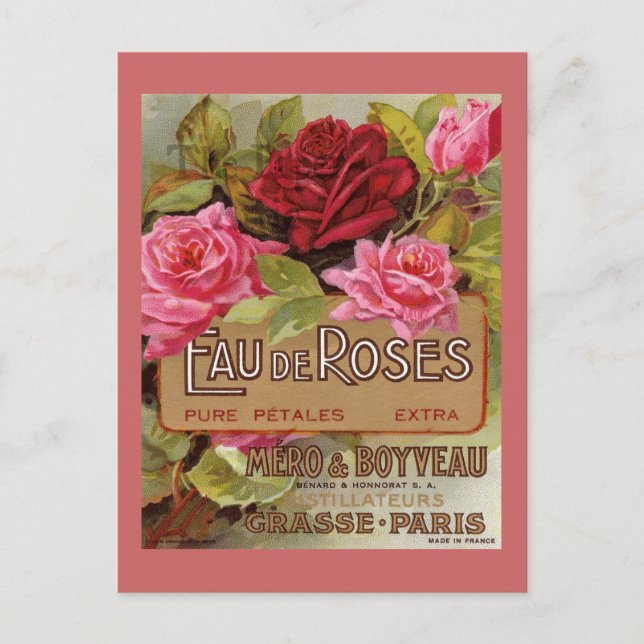 Postal Eau De Rosas Scent Francés (Anverso)