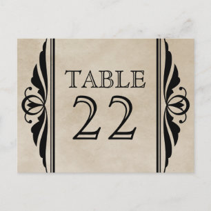 Postal Ebony Elegant Deco Table Number Postcard