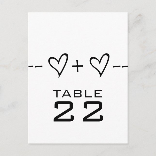 Postal Ebony Heart Equation Table Number Postcard (Anverso)