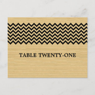 Postal Ebony Rustic Chevron Table Number Postcard