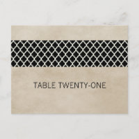 Ebony Rustic Quatrefoil Table Number Postcard