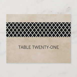 Postal Ebony Rustic Quatrefoil Table Number Postcard