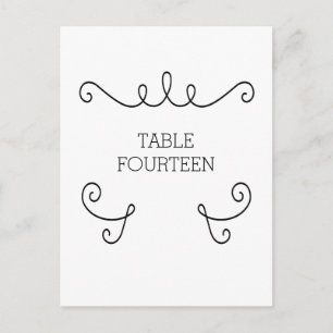 Postal Ebony Whimsical Flourier Table Number Postcard