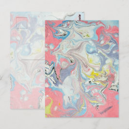 Postal Ebru Arte Pastel Abstracto — Mate de Firma