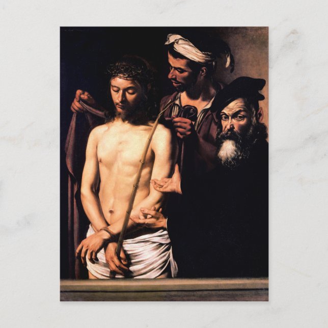 Postal Ecce Homo de Caravaggio (1605) (Anverso)