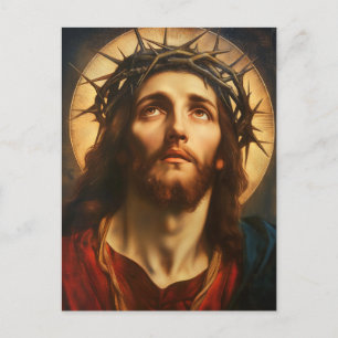 Postal Ecce Homo   Jesucristo con Corona de Espinas