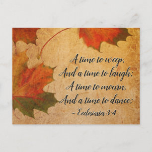 Postal Ecclesiastes 3:4 Un momento para llorar, un moment
