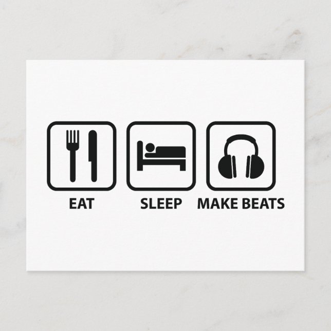 Postal Echar Sleep Make Beats (Anverso)