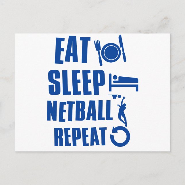 Postal Eche dormir Netball (Anverso)