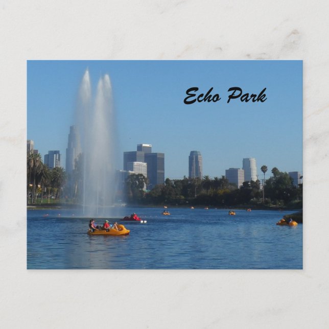 Postal Echo Park Lake - Los Ángeles (Anverso)