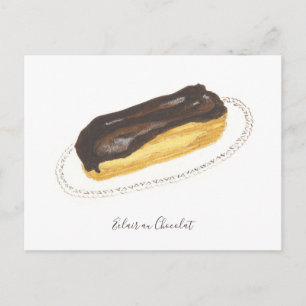 Postal Éclair au Chocolat acuarela