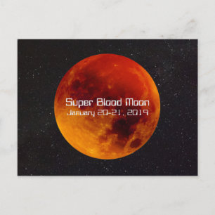 Postal Eclipse de luna Super Sangre 2019