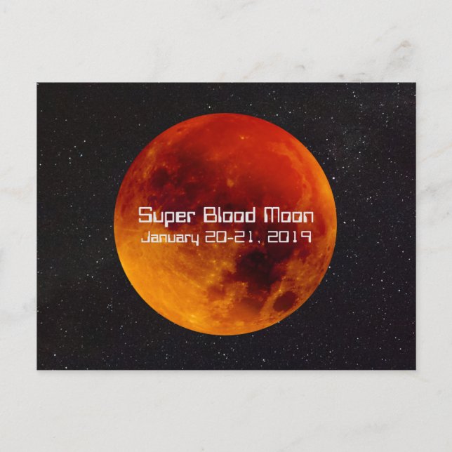 Postal Eclipse de luna Super Sangre 2019 (Anverso)