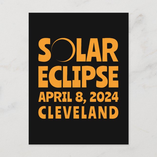 Postal Eclipse solar 2024 Cleveland Ohio (Anverso)