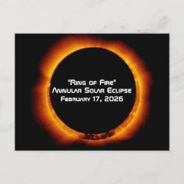 Postal Eclipse solar anular del anillo de fuego de 2026