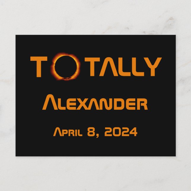 Postal Eclipse solar de 2024 totalmente personal (Anverso)