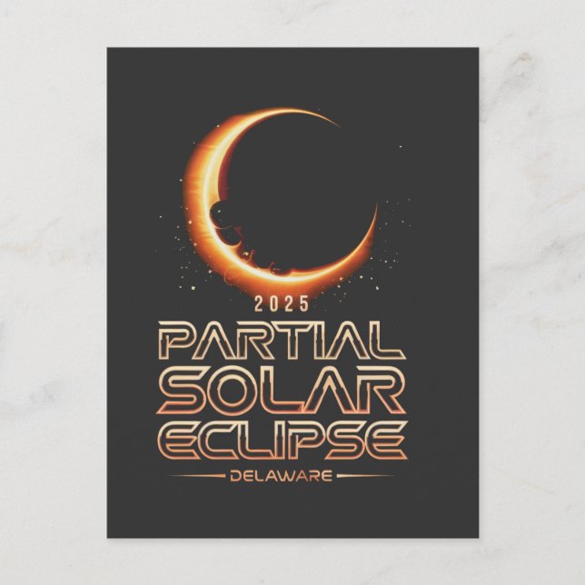 Postal Eclipse solar parcial de Nueva Jersey 2025 (Anverso)