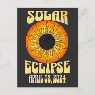 Postal Eclipse solar retro Eclipse total 8 de abril de 20