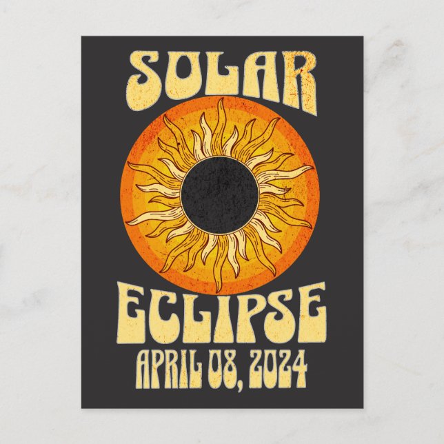 Postal Eclipse solar retro Eclipse total 8 de abril de 20 (Anverso)