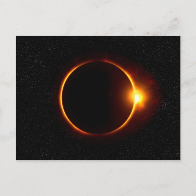Postal Eclipse solar Sun oscuro y luna (Anverso)