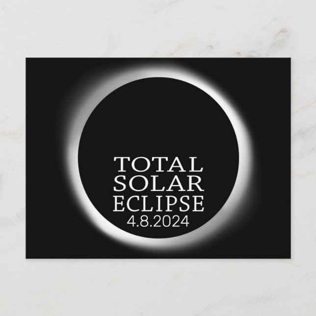 Postal Eclipse solar total - 2024 o fecha personalizado (Anverso)
