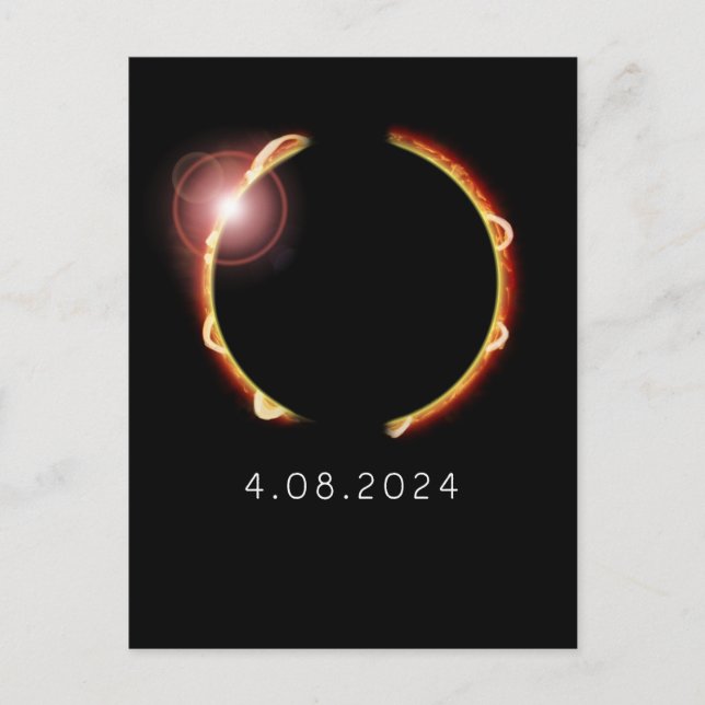 Postal Eclipse solar total 8 de abril de 2024 (Anverso)