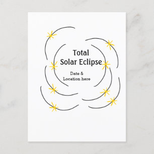 Postal Eclipse solar total añadir ubicación de fecha mita