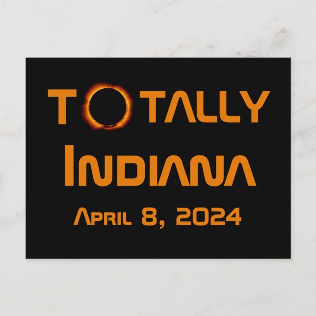 Postal Eclipse solar total de Indiana 2024 (Anverso)