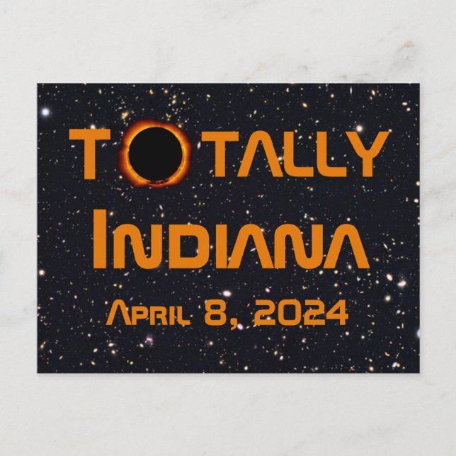 Postal Eclipse solar total de Indiana 2024 (Anverso)