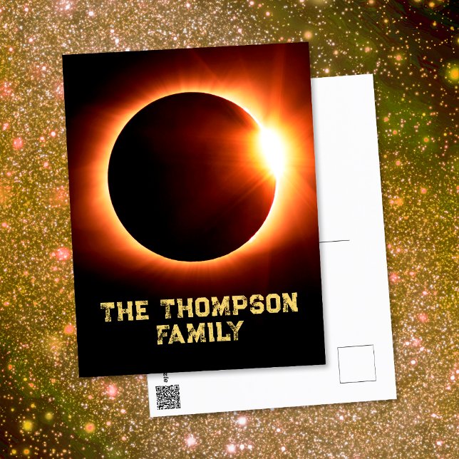 Postal Eclipse solar total de la familia estadounidense,  (Front / Back)