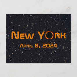 Postal Eclipse solar total de Nueva York 2024