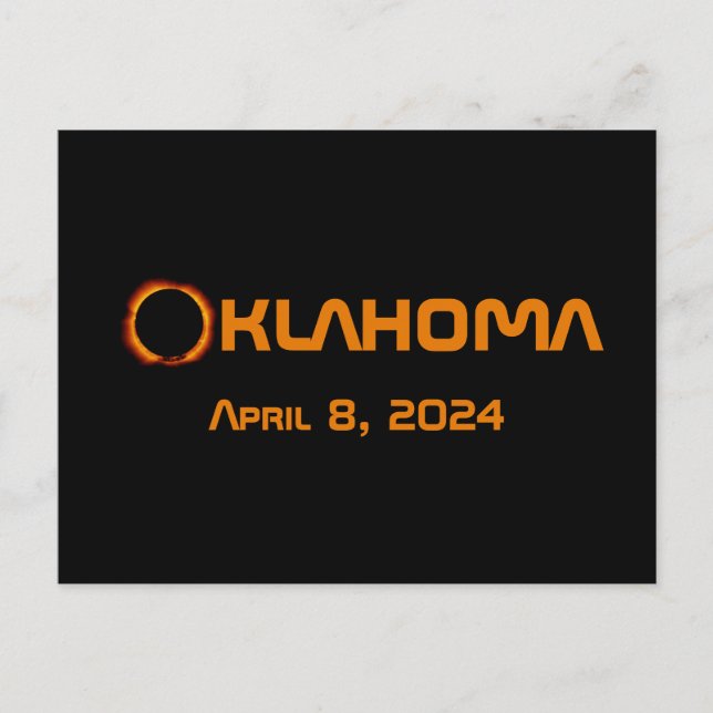 Postal Eclipse solar total de Oklahoma 2024 (Anverso)