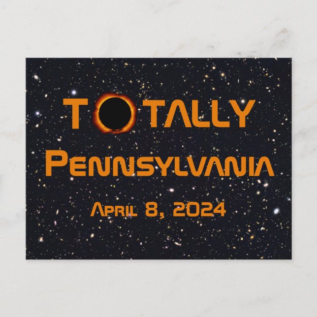 Postal Eclipse solar total de Pennsylvania 2024 (Anverso)