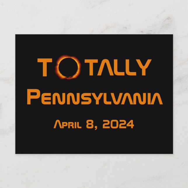 Postal Eclipse solar total de Pennsylvania 2024 (Anverso)
