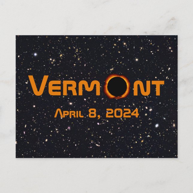 Postal Eclipse solar total de Vermont 2024 (Anverso)