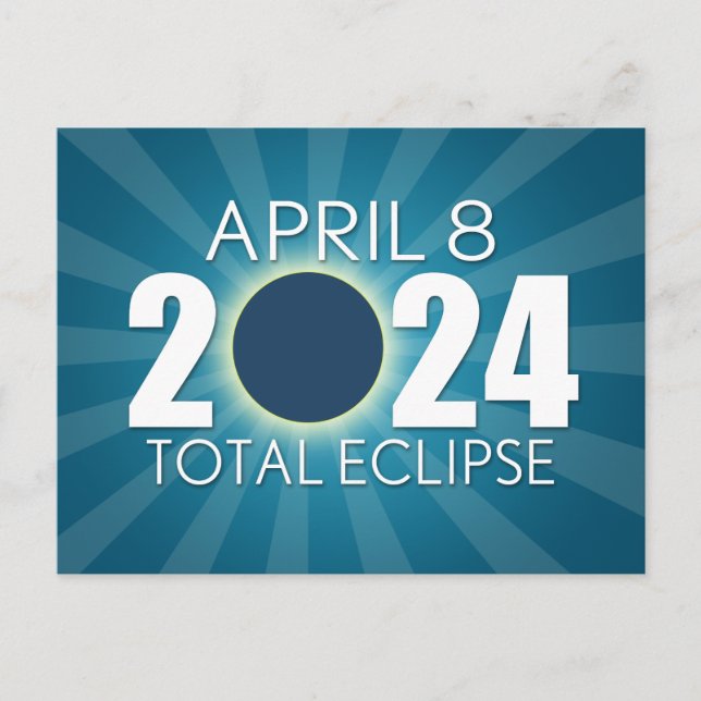 Postal Eclipse solar total - Diseño azul (Anverso)