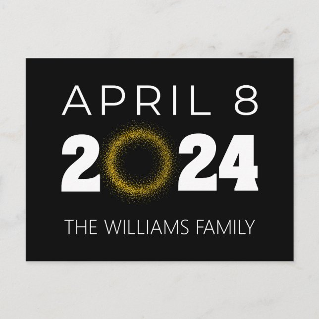 Postal Eclipse solar total EE.UU. 8 de abril de 2024 (Anverso)