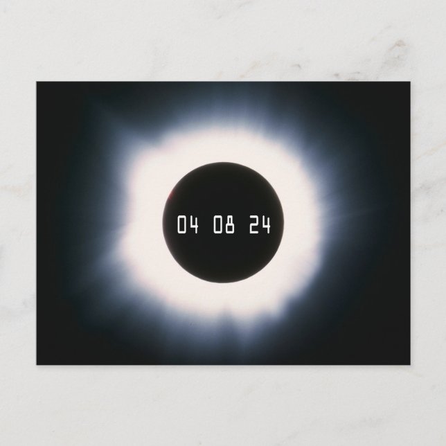 Postal Eclipse solar total en blanco y negro en abril de  (Anverso)