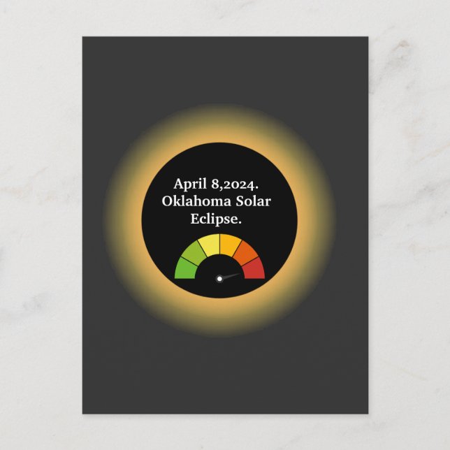 Postal Eclipse solar total personalizado Oklahoma (Anverso)