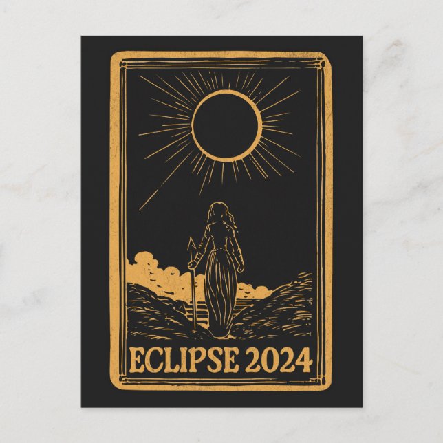 Postal Eclipse solar total USA 8 de abril de 2024 Celesti (Anverso)