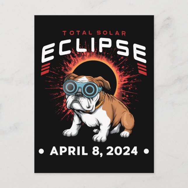Postal Eclipse Total de Sol Abril 2024 Regalos para Amant (Anverso)
